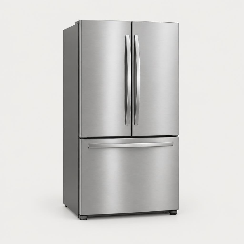 Placeholder photograph of a french-door refrigerator